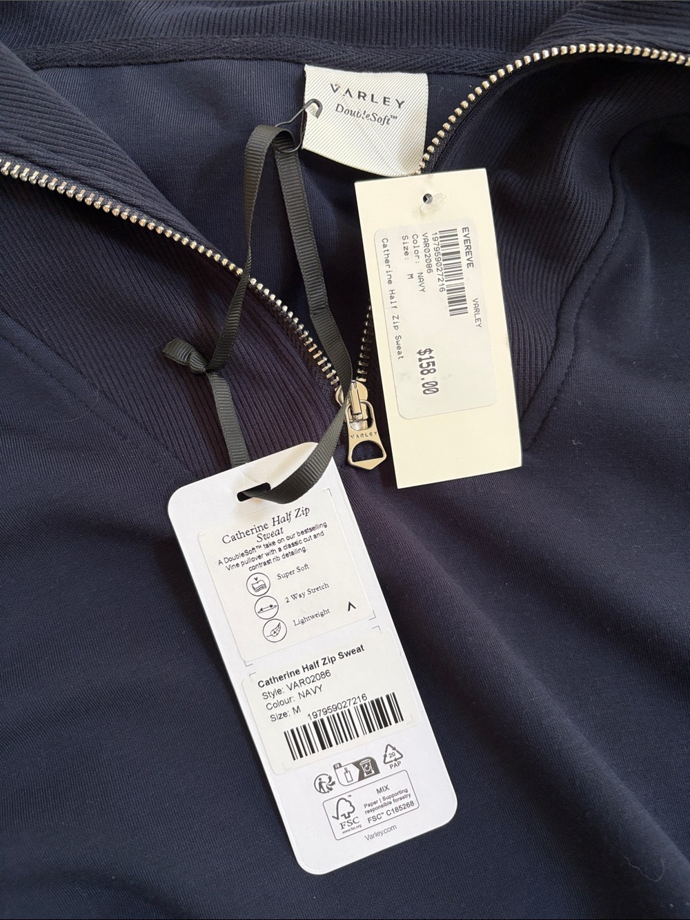 Varley Catherine Navy Half-Zip Pullover - Picture 3 of 4